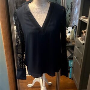 Express Black Lace Sleeve Blouse
